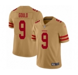 Men's San Francisco 49ers #9 Robbie Gould Limited Gold Inverted Legend Football Jersey