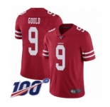 Men's San Francisco 49ers #9 Robbie Gould Red Team Color Vapor Untouchable Limited Player 100th Season Football Jersey