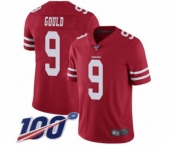 Men's San Francisco 49ers #9 Robbie Gould Red Team Color Vapor Untouchable Limited Player 100th Season Football Jersey