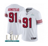 Men's San Francisco 49ers #91 Arik Armstead Limited White Rush Vapor Untouchable Super Bowl LIV Bound Football Jersey