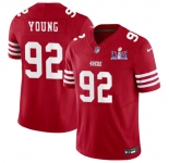 Men's San Francisco 49ers #92 Chase Young Red 2024 F.U.S.E. Super Bowl LVIII Patch Vapor Untouchable Limited Football Stitched Jersey