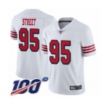 Men's San Francisco 49ers #95 Kentavius Street Limited White Rush Vapor Untouchable 100th Season Football Jersey
