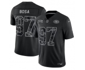 Men's San Francisco 49ers #97 Nick Bosa Black 2026 F.U.S.E. Salute to Service Limited Stitched Football Jersey