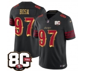 Men's San Francisco 49ers #97 Nick Bosa Black 80th Anniversary Patch “Rivalries” 2026 F.U.S.E. Vapor Untouchable Limited Football Stitched Jersey