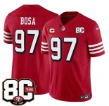 Men's San Francisco 49ers #97 Nick Bosa New Red 2026 F.U.S.E. With 80th Anniversary & 4-Star C Patch Vapor Untouchable Limited Football Stitched Jersey