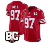 Men's San Francisco 49ers #97 Nick Bosa Red 2026 F.U.S.E. With 80th Anniversary & 4-Star C Patch Vapor Untouchable Limited Football Stitched Jersey