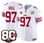Men's San Francisco 49ers #97 Nick Bosa White 2026 F.U.S.E. With 80th Anniversary & 4-Star C Patch Vapor Untouchable Limited Football Stitched Jersey