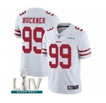 Men's San Francisco 49ers #99 DeForest Buckner White Vapor Untouchable Limited Player Super Bowl LIV Bound Football Jersey