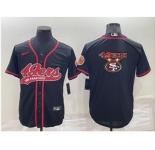 Men's San Francisco 49ers Black Team Big Logo With Patch Cool Base Stitched Baseball Jersey