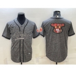 Men's San Francisco 49ers Grey Team Big Logo With Patch Cool Base Stitched Baseball Jersey