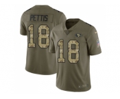 Nike San Francisco 49ers #18 Dante Pettis Olive Camo Men Stitched NFL Limited 2017 Salute To Service Jersey
