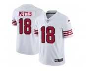Nike San Francisco 49ers #18 Dante Pettis White Rush Men Stitched NFL Vapor Untouchable Limited Jersey