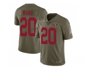 Nike San Francisco 49ers #20 Jimmie Ward Olive Men Stitched NFL Limited 2017 Salute to Service Jersey