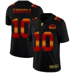 San Francisco 49ers #10 Jimmy Garoppolo Men's Black Nike Red Orange Stripe Vapor Limited NFL Jersey