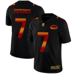San Francisco 49ers #7 Colin Kaepernick Men's Black Nike Red Orange Stripe Vapor Limited NFL Jersey