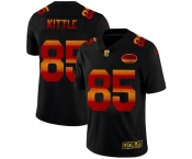 San Francisco 49ers #85 George Kittle Men's Black Nike Red Orange Stripe Vapor Limited NFL Jersey