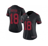 Women Nike San Francisco 49ers #18 Dante Pettis Black Stitched NFL Limited Rush Jersey