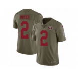 Women Nike San Francisco 49ers #2 Brian Hoyer Limited Olive Camo 2017 Salute to Service NFL Jersey