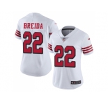 Women Nike San Francisco 49ers #22 Matt Breida White Rush Stitched NFL Vapor Untouchable Limited Jersey