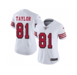 Women Nike San Francisco 49ers #81 Trent Taylor White Rush Stitched NFL Vapor Untouchable Limited Jersey