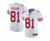 Women Nike San Francisco 49ers #81 Trent Taylor White Vapor Untouchable Limited Player NFL Jersey
