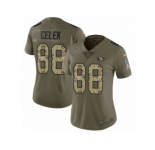 Women Nike San Francisco 49ers #88 Garrett Celek Limited Olive Camo 2017 Salute to Service NFL Jersey