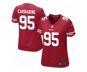 Women Nike San Francisco 49ers #95 Tank Carradine Game Red Team Color NFL Jersey