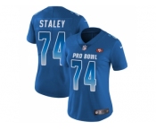 Women Nike San Francisco 49ers#74 Joe Staley Royal Stitched NFL Limited NFC 2018 Pro Bowl Jersey