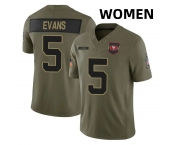 Women San Francisco 49ers #5 Mike Evans Black F.U.S.E. 2025 Salute to Service Stitched Football Jersey