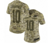 Women's Nike San Francisco 49ers #10 Jimmy Garoppolo Limited Camo 2018 Salute to Service NFL Jersey