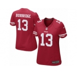Women's Nike San Francisco 49ers #13 Aaron Burbridge Limited Red Team Color NFL Jersey