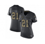Women's Nike San Francisco 49ers #21 Deion Sanders Limited Black 2016 Salute to Service NFL Jersey