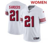 Women's Nike San Francisco 49ers #21 Deion Sanders White Rush Stitched NFL Vapor Untouchable Limited Jersey
