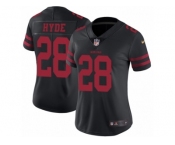 Women's Nike San Francisco 49ers #28 Carlos Hyde Vapor Untouchable Limited Black NFL Jersey