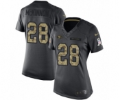 Women's Nike San Francisco 49ers #28 Jerick McKinnon Limited Black 2016 Salute to Service NFL Jersey