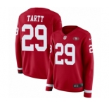 Women's Nike San Francisco 49ers #29 Jaquiski Tartt Limited Red Therma Long Sleeve NFL Jersey