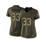 Women's Nike San Francisco 49ers #33 Rashard Robinson Limited Green Salute to Service NFL Jersey