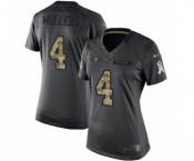 Women's Nike San Francisco 49ers #4 Nick Mullens Limited Black 2016 Salute to Service NFL Jersey