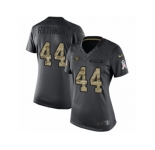 Women's Nike San Francisco 49ers #44 Tom Rathman Limited Black 2016 Salute to Service NFL Jersey