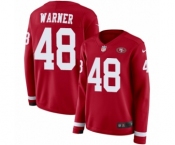 Women's Nike San Francisco 49ers #48 Fred Warner Limited Red Therma Long Sleeve NFL Jersey