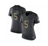 Women's Nike San Francisco 49ers #5 Bradley Pinion Limited Black 2016 Salute to Service NFL Jersey