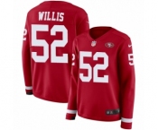 Women's Nike San Francisco 49ers #52 Patrick Willis Limited Red Therma Long Sleeve NFL Jersey