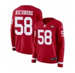 Women's Nike San Francisco 49ers #58 Weston Richburg Limited Red Therma Long Sleeve NFL Jersey