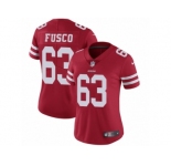 Women's Nike San Francisco 49ers #63 Brandon Fusco Vapor Untouchable Limited Red Team Color NFL Jersey