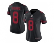 Women's Nike San Francisco 49ers #8 Steve Young Black Stitched NFL Limited Rush Jersey