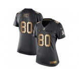 Women's Nike San Francisco 49ers #80 Jerry Rice Limited Black Gold Salute to Service NFL Jersey