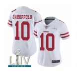 Women's San Francisco 49ers #10 Jimmy Garoppolo White Vapor Untouchable Limited Player Super Bowl LIV Bound Football Jersey