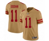 Women's San Francisco 49ers #11 Marquise Goodwin Limited Gold Inverted Legend Football Jersey