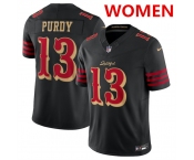 Women's San Francisco 49ers #13 Brock Purdy Black 2025 F.U.S.E. “Rivalries” Vapor Limited Stitched Football Jersey