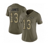 Women's San Francisco 49ers #13 Richie James Limited Olive Camo 2017 Salute to Service Football Jersey